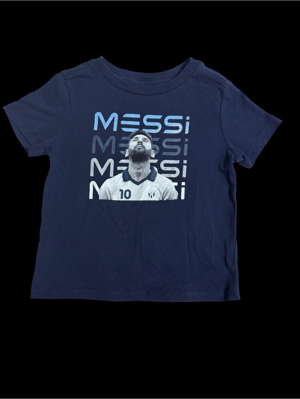 Messi Navy Graphic Short Sleeve Kids Tee